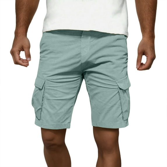 Youmylove Fashion Mens Shorts Men's New Woven Shorts Pants High Street Retro Solid Color Casual Shorts Dailywear Work Shorts