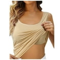 thumbnail image 1 of Youmylove Fashion Tops for Women Shelf Bra Camisoles Adjustable Spaghetti Strap Tank Tops Basic Layer Casual Loose Vest Blouse, 1 of 6