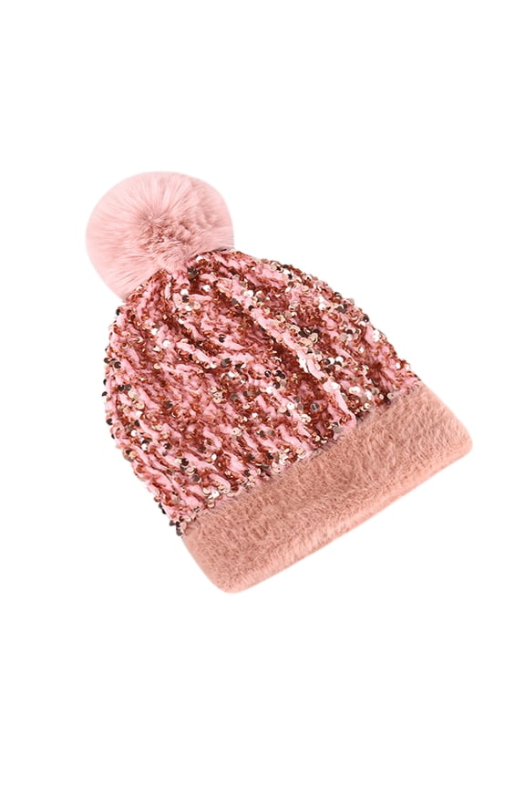 Fashion Women Casual Winter Warm Knit Ski Beanie Ball Hat Ski Crochet Cap