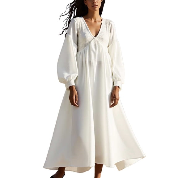 Youmylove Formal Dresses for Women Lace Cutout Patchwork Loose Long Sleeved Dress Holiday Seaside Beach Dress Corset Short Party Dresses