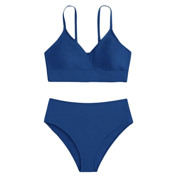 Youmylove Girl's Two Piece Swimsuit Sport High Waist Bikini Set Solid Color Swimwear Bathing Suit Teen Swimsuits Swimming Bathing Suit For 14-16 Years