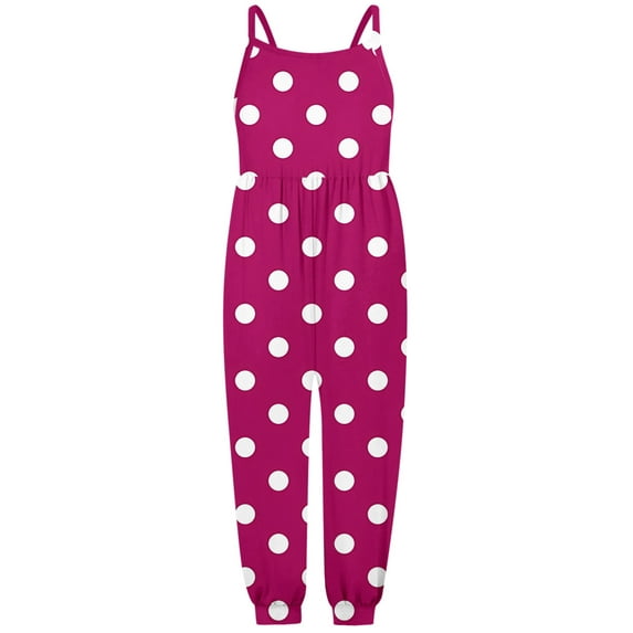 Youmylove Girls' Casual Sleeveless Jumpsuits Spaghetti Strap Loose Romper Long Pants Toddler Girls Suspenders Romper Jumpsuit Cute Halloween Outfits Playsuit
