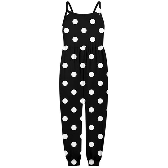 Youmylove Girls' Casual Sleeveless Jumpsuits Spaghetti Strap Loose Romper Long Pants Toddler Girls Suspenders Romper Jumpsuit Straps Harem Long Overalls