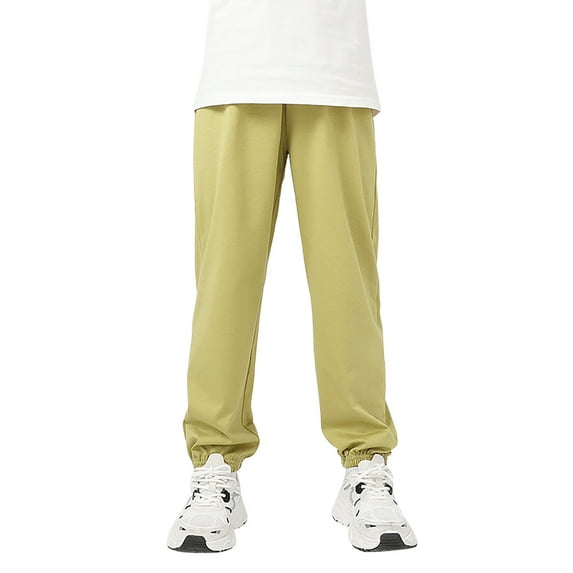 Youmylove Girls' Pants Summer Sports Long Pants Elastic Waist Casual Jogger Pants Kids Girl Boys' Lightweight Athletic Pants Breathable Stylish Girls' Pants 9-10 Years