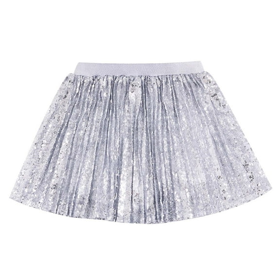 Youmylove Girls Sequin Skirt Sparkle Party Skirts Kids Sparkly Fashion Shiny Pleated Skirts Elastic Waist A-Line Glitter Party Outfits 3-4 Years