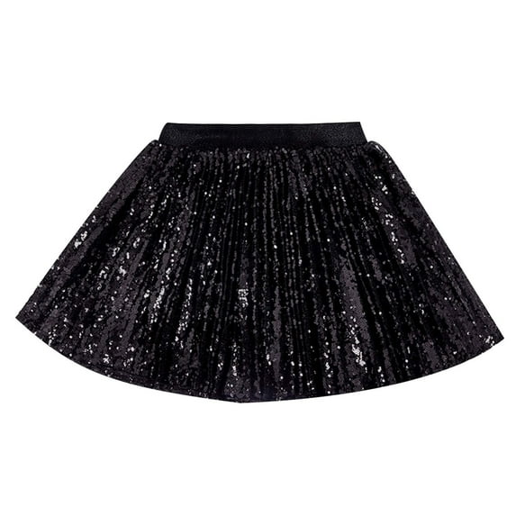 Youmylove Girls Sequin Skirt Sparkle Party Skirts Kids Sparkly Fashion Shiny Pleated Skirts Elastic Waist A-Line Glitter Party Outfits 3-4 Years