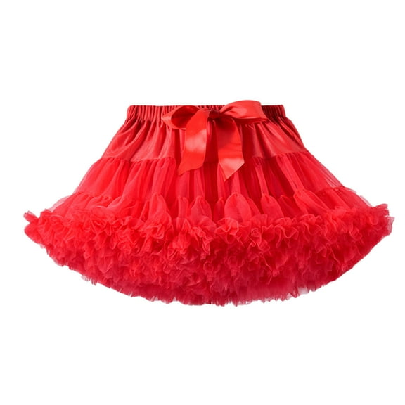 Youmylove Girls Valentines Skirt Baby Girls Soft Tutu Skirt Toddler Girl Mesh Tutu Bowknot Skirt Flowy Trendy Mini Dress 5-9 Years