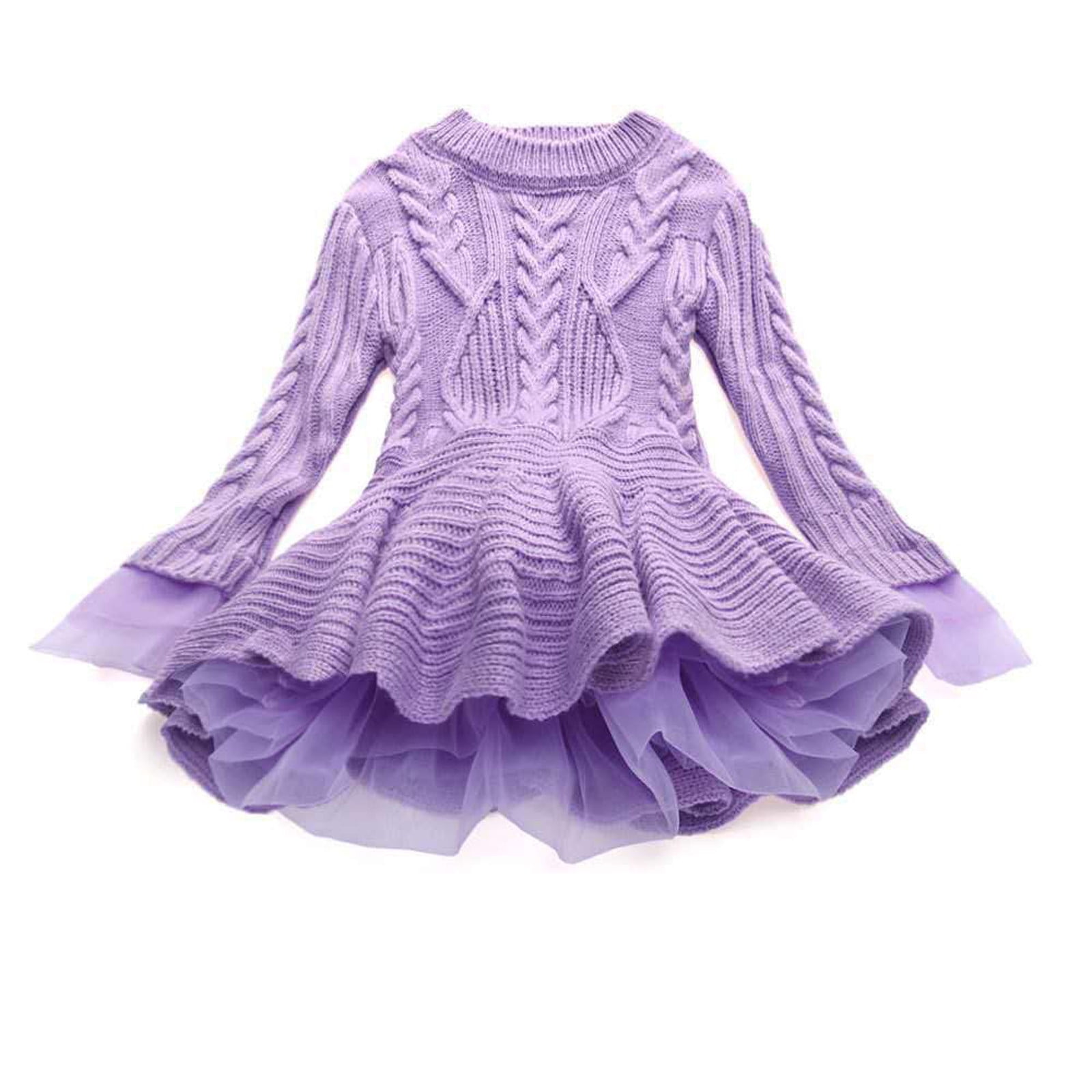 Girls With Baby Tulle Kids Sweater Crochet Knitted Winter Dress Toddler  Pullover Girls Dress Skirt Spring Clothing - Walmart.com