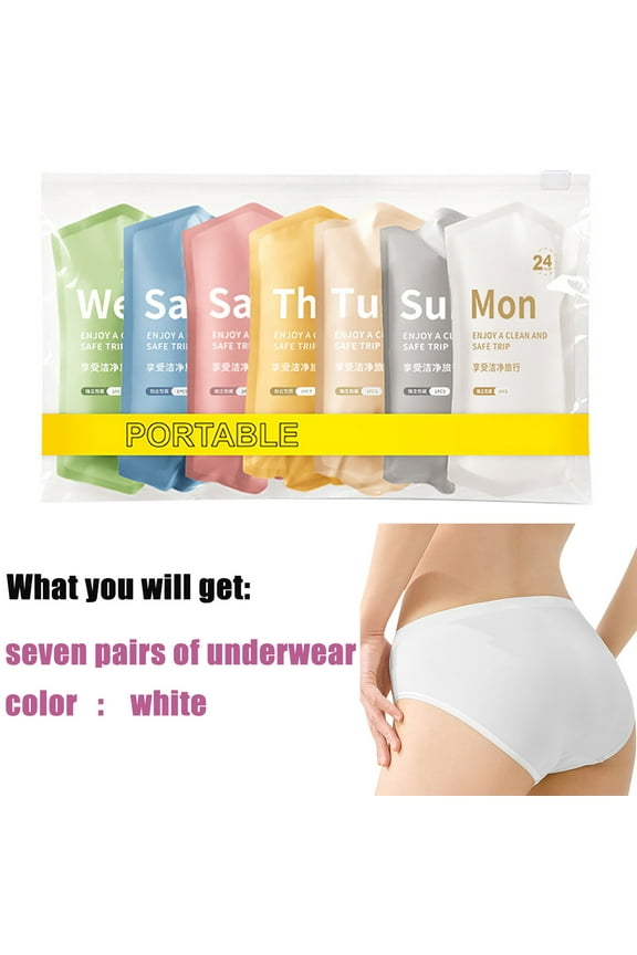 High Waisted Seamless Underwear For Women 7Pc Disposable Underwear Travel Pregnant School Cotton Day Throw Wash Shorts Ladies Thong Breathable Comfortable