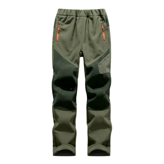 Youmylove Kids Baby Boys Girls Patchwork Ski Pants Suit Pocket Thicken Warm Trouser Regular Casual Pants Child Leisure Dailywear