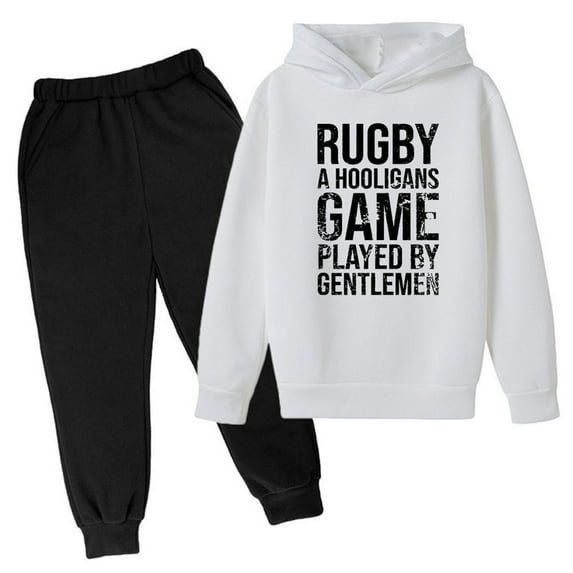 Youmylove Kids Boys Girls Tracksuit Rugby Pullover Hoodies Pants Set American Football Fans Sports Gift Jogging Sweatsuits Vintage Rugby Player Sports Retro Leisure Streetwear