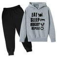 thumbnail image 1 of Youmylove Kids Boys Girls Tracksuit Sweatshirt Pants American Football Fans Sports Gift Vintage Rugby Sports Retro Pullover Hoodies Pants Set Jogging Sweatsuits Stylish Playwear, 1 of 3