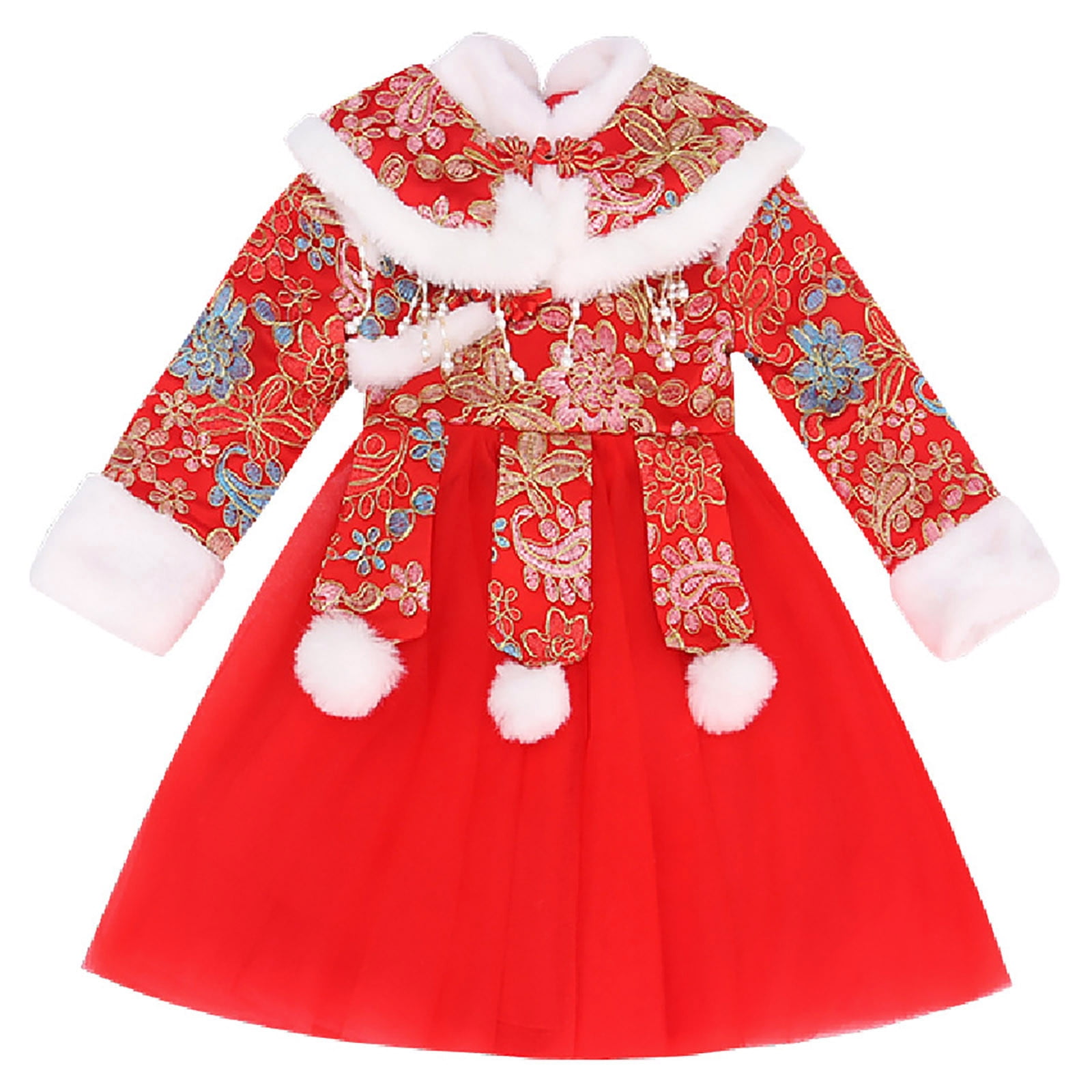 Youmylove Kids Girls Hanfu Dresses For Calendar New Year Party Tulle ...