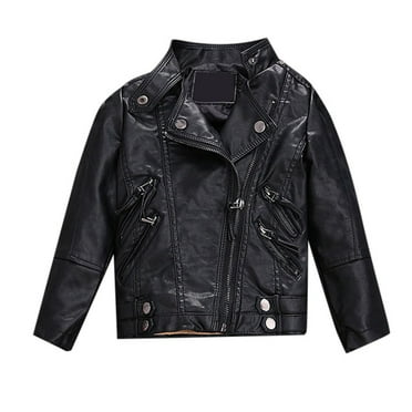 Youmylove Kids Girls Spring Pu Leather Jacket Motorcycle Coat For Boys Faux Leather Jacket Lovely Dailywear