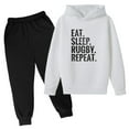thumbnail image 1 of Youmylove Kids Hooded Sweatshirt Football Letter Printed Hoodies Pants Children Casual 2PCS Fashion Trend American Football Fans Sports Gift Sweatsuits Stylish Streetwear, 1 of 3