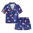 thumbnail image 1 of Youmylove Kids Pajamas Kids Toddler Boy Girls Clothes Casual Cartoon Prints Short Sleeves Top Waist Shorts Pajams Sleepwear Set Outfit, 1 of 6