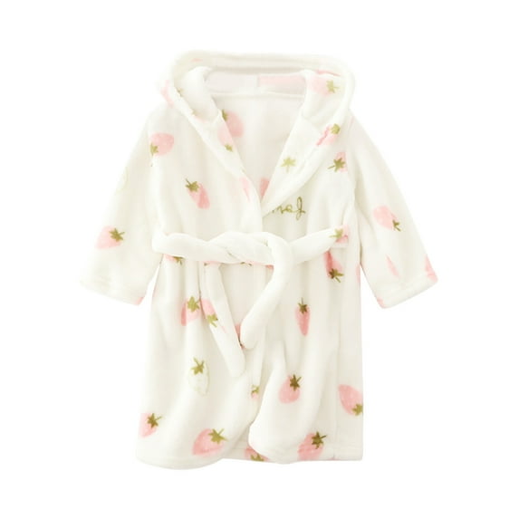 Youmylove Kids Pajamas Toddler Kids Baby Boys Girls Robe Suit Bathrobes Hooded Warm Flannel Night-Robe Sleepwear Soft Pajamas Suit