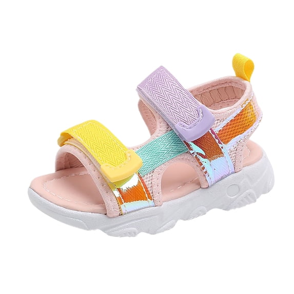 Youmylove Kids Shoes Girls Open Toed Beach Sandals Colorful Soft Soles Summer Casual Children Toddler Children Cute Walking Breathable Lightweight Footwear First Walker