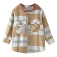 thumbnail image 1 of Youmylove Kids Winter Outwear Toddler Baby Unisex Autumn Plaid Long Sleeve Hooded Shirt Coat Jacket Clothes, 1 of 5