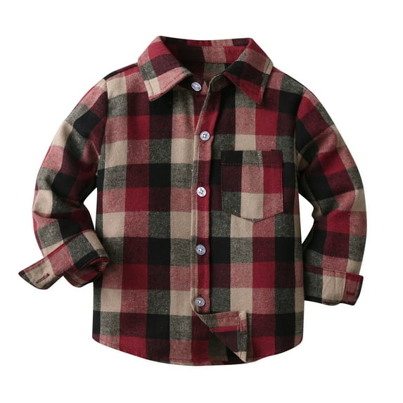 Youmylove Kids Winter Outwear Toddler Baby Unisex Autumn Plaid Tops Shirt Coat Clothes