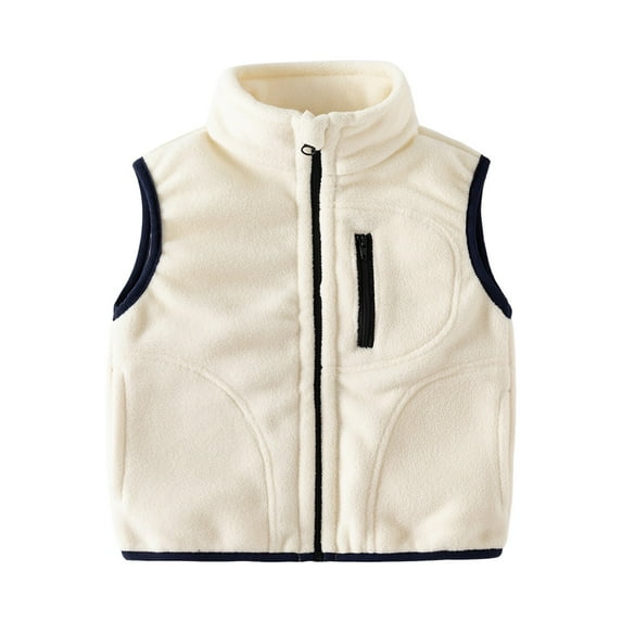 Youmylove Toddler Boys Girls Sleeveless Winter Solid Color Zipper Vest Jacket Coat Warm Outwear Child Playwear