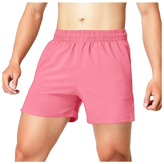Youmylove Leisure Mens Shorts Men's Summer Shorts Loose Speed Silk Shorts Solid Color Running Short Pants Hiking Work Short