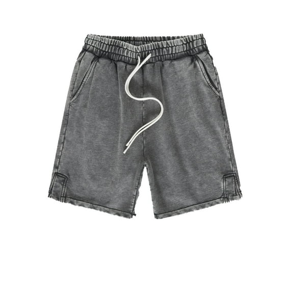 Youmylove Lightweight Mens Shorts 2025 Spring/Summer Vintage Washed Split Fashion Men's Shorts Lightweight Beach Shorts