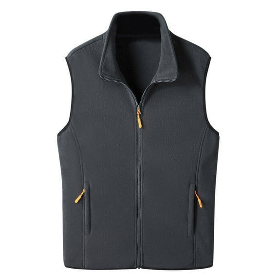 Youmylove Men Leisure Jacket Winter Soft Warm Zipper Stand-Collar Lamb Velvet With Pockets Sleeveless Outwear Coat Chaqueta De Hombre