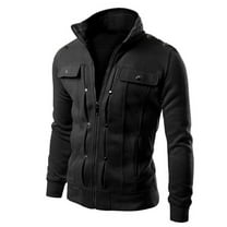 Youmylove Men Long Sleeve Lined Flannel Jackets Cardigan Designed Lapel Slim & Outwear Coat Chaqueta De Hombre