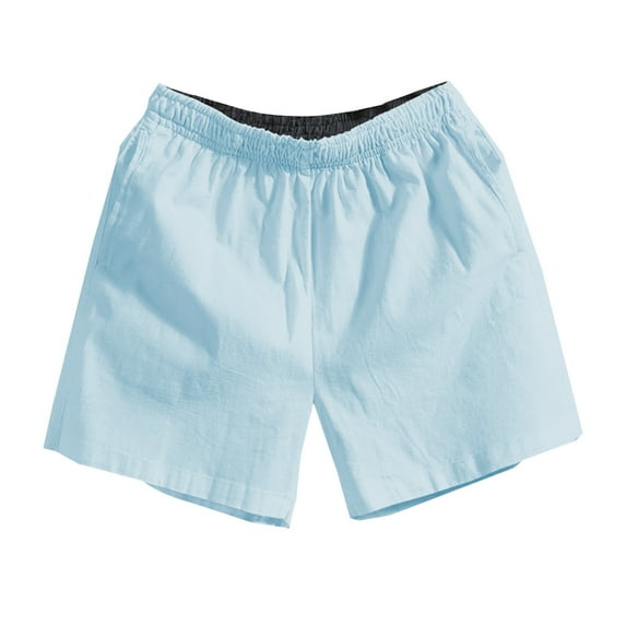 Youmylove Men's Athletic Running Shorts Linen Waist Loose Fit Shorts For Men Solid Color Breathable Casual Beachwear Shorts Summer Trousers Lightweight Swim Shorts