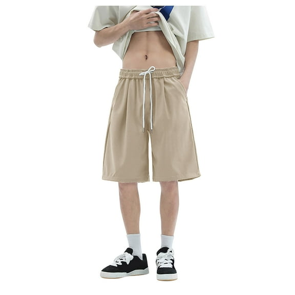 Youmylove Men's Athletic Running Shorts Mens Summer Casual Comfortable Solid Color Pocket Shorts Comfy Beach Sweat Shorts