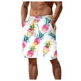 thumbnail image 1 of Youmylove Men's Athletic Running Shorts Mens Summer Hawaiian Beach Shorts Pineapple Printed Shorts Drawstring Elastic Waist Short Pants Swimmming Beach Shorts, 1 of 5