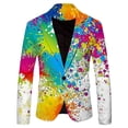 thumbnail image 1 of Youmylove Men's Blazer Casual Jacket For Men Color Printed Loose Fashion Trendy Suit Jacket Daily Versatile Business Suit Coat Tops, 1 of 2