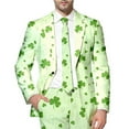 Youmylove Men's Casual Blazer Slim Fit Suits Mens Green Print Festive Style Blazers Fashionable