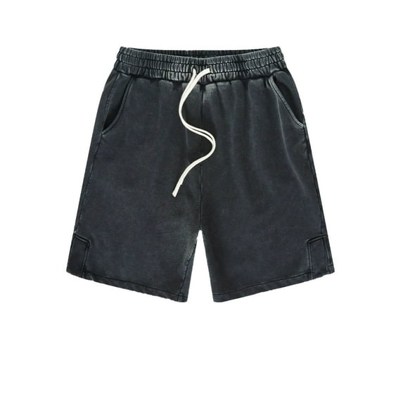 Youmylove Men's Casual Shorts 2025 Spring/Summer Vintage Washed Split Fashion Mens Shorts Fashion Stretch Shorts