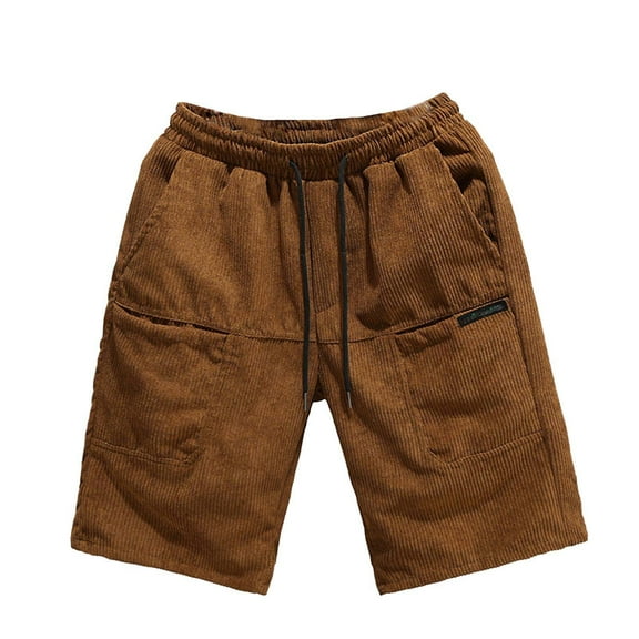 Youmylove Men's Casual Shorts Corduroy Shorts For Mens Summer Thin Cargo Shorts With Pockets Straight Leg Work Pants Leisure Wear Athletic Casual Shorts