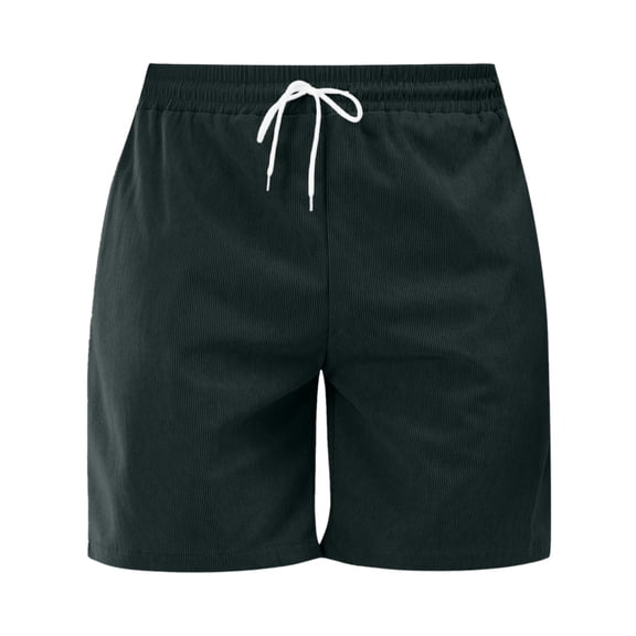 Youmylove Men's Casual Shorts Summer Fashion Mens Leisure Shorts Solid Color Drawstring Simple Corduroy Sweatpants Lightweight Work Shorts