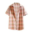 thumbnail image 1 of Youmylove Men's Flannel Plaid Shirts Men Short Sleeved Shirts Comfortable Breathable Casual Outdoor Short Sleeved Shirts Business Casual Simple Versatile Mens Shirts, 1 of 3