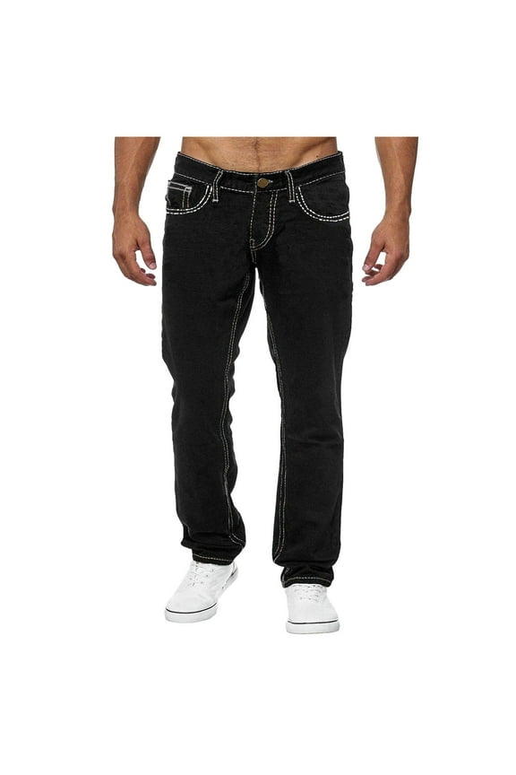 Men's Jeans Classic Regular Fit Straight Stretch Denim Pants Comfortable Casual Denim Trousers Fashionable Stretch Jeans Denim Work Jeans