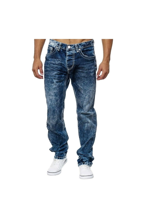 Men's Jeans Classic Regular Fit Straight Stretch Denim Pants Comfortable Casual Denim Trousers Fashionable Stretch Jeans Stretch Denim Pants