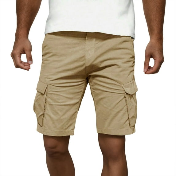 Youmylove Men's Shorts Vintage Mens New Woven Shorts Pants High Street Retro Solid Color Casual Shorts Classic Fit Shorts