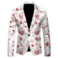 thumbnail image 1 of Youmylove Men's Sport Coats And Blazers Mens Valentines Day New Long Sleeve Lapel Button Trendy Chic Suit Top Comfortable Lightweight Suit Blazer Jacket, 1 of 2