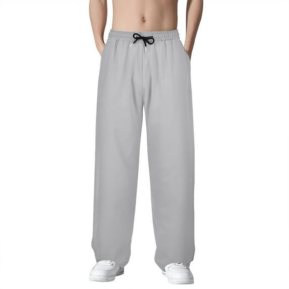 Youmylove Men's Sweatpants With Pockets Open Bottom Athletic Pants Loose Fit Casual Jogging Trousers Workout Gym Running Training Basketball Sports Sweat Pants