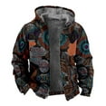 thumbnail image 1 of Youmylove Men's Thickened Winter Coat New Printed Fashion Loose Casual Vintage Hooded Zipper Quilted Jacket Winter Coat with Sherpa Fleece Lined, 1 of 2