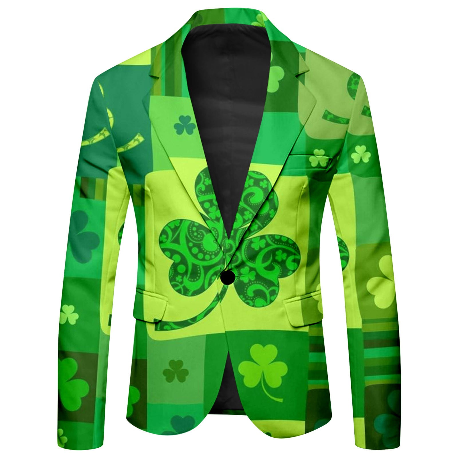 Youmylove Mens Blazer Lightweight Sport Coats Green Printed Suit Jacket