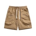 thumbnail image 1 of Youmylove Mens Cargo Shorts Mens Casual Shorts Mid Waist Cargo Short Pants Pocket Fashion Solid Color Loose Shorts Lightweight Work Shorts, 1 of 3