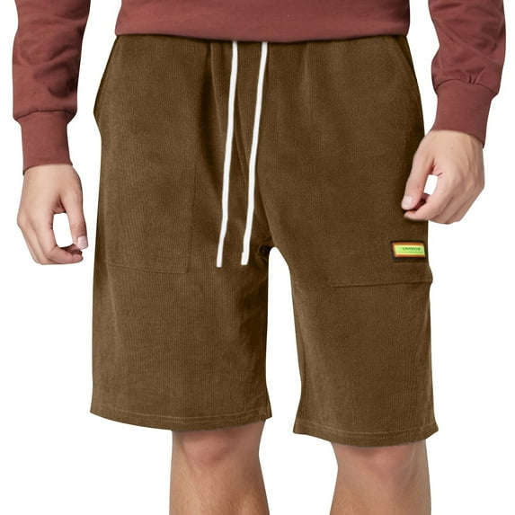 Youmylove Mens Cargo Shorts Mens Casual Shorts Mid Waist Cargo Shorts Pocket Drawstring Shorts Fashion Solid Color Loose Shorts Classic Fit Shorts