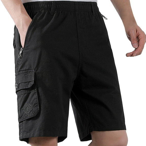 Youmylove Mens Casual Shorts Solid Color Workwear With Multiple Pockets Men Leisure Loose Trendy Comfortable Sports Business Shorts Swimmming Beach Shorts