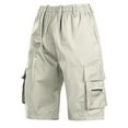 thumbnail image 1 of Youmylove Mens Casual Twill Cargo Shorts Classic Stretch Trousers Men's Hiking Cargo Shorts Summer Thin Lightweight Outdoor Sports Shorts With Pockets Leisure Classic Fit Cargo Shorts, 1 of 4