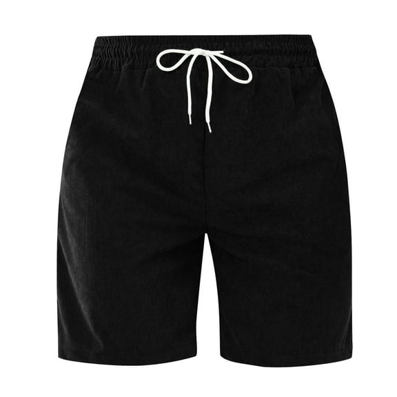 Youmylove Mens Hiking Work Short Summer Fashion Men's Casual Shorts Solid Color Drawstring Simple Corduroy Sweatpants Athletic Casual Shorts